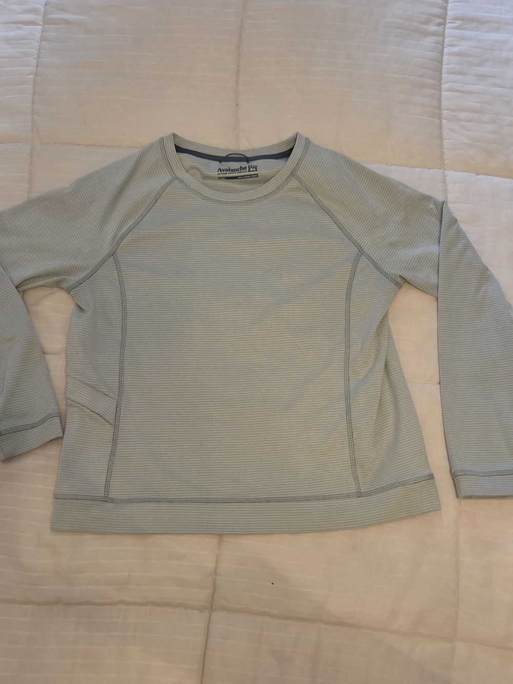 Avalanche Pale Blue Ribbed Scoop-Neck Pullover